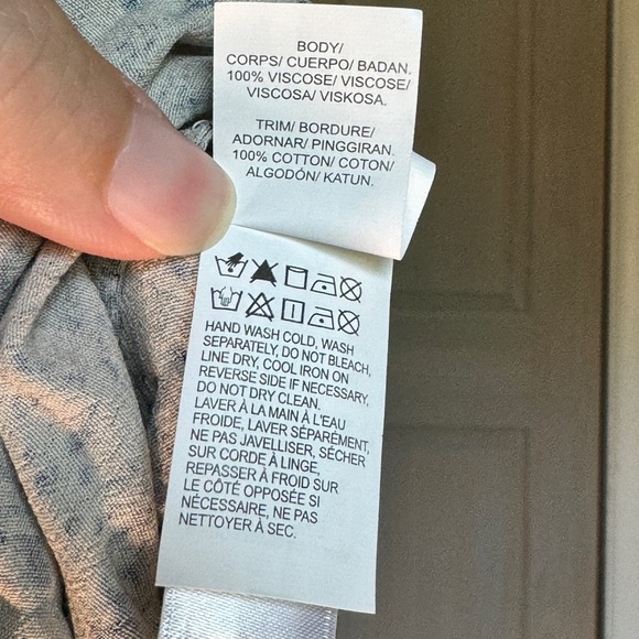 Navy Blue & White Pattern baby doll style tank top - Picture 7 of 7